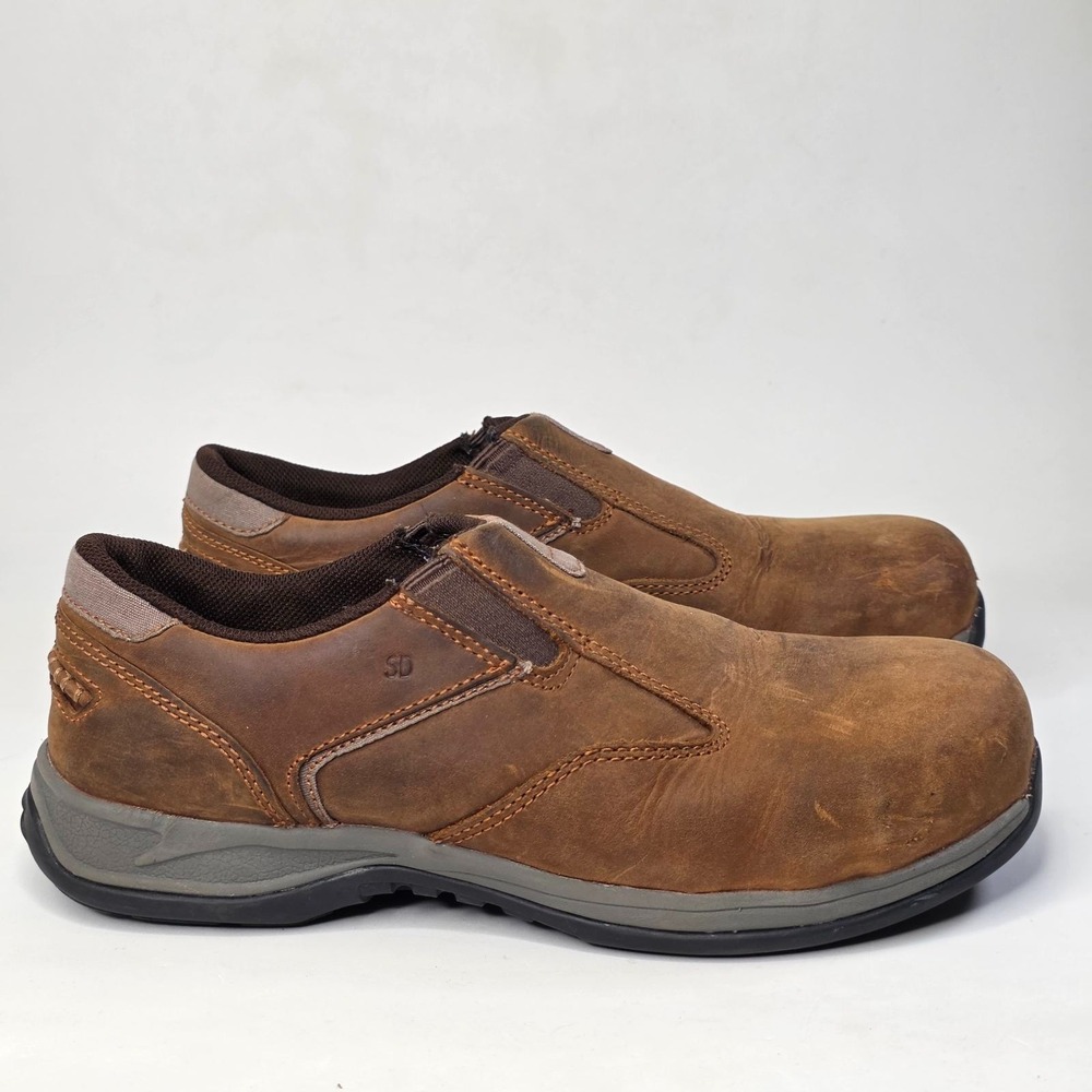 Red Wing Mens Safety Toe Shoes Size 8.5 Brown Leather Slip On Oil Slip Resistant